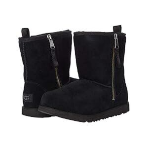 UGG Classic Short Dual Zip II (Toddler/Little Kid/Big Kid) Black 1 Little Kid M